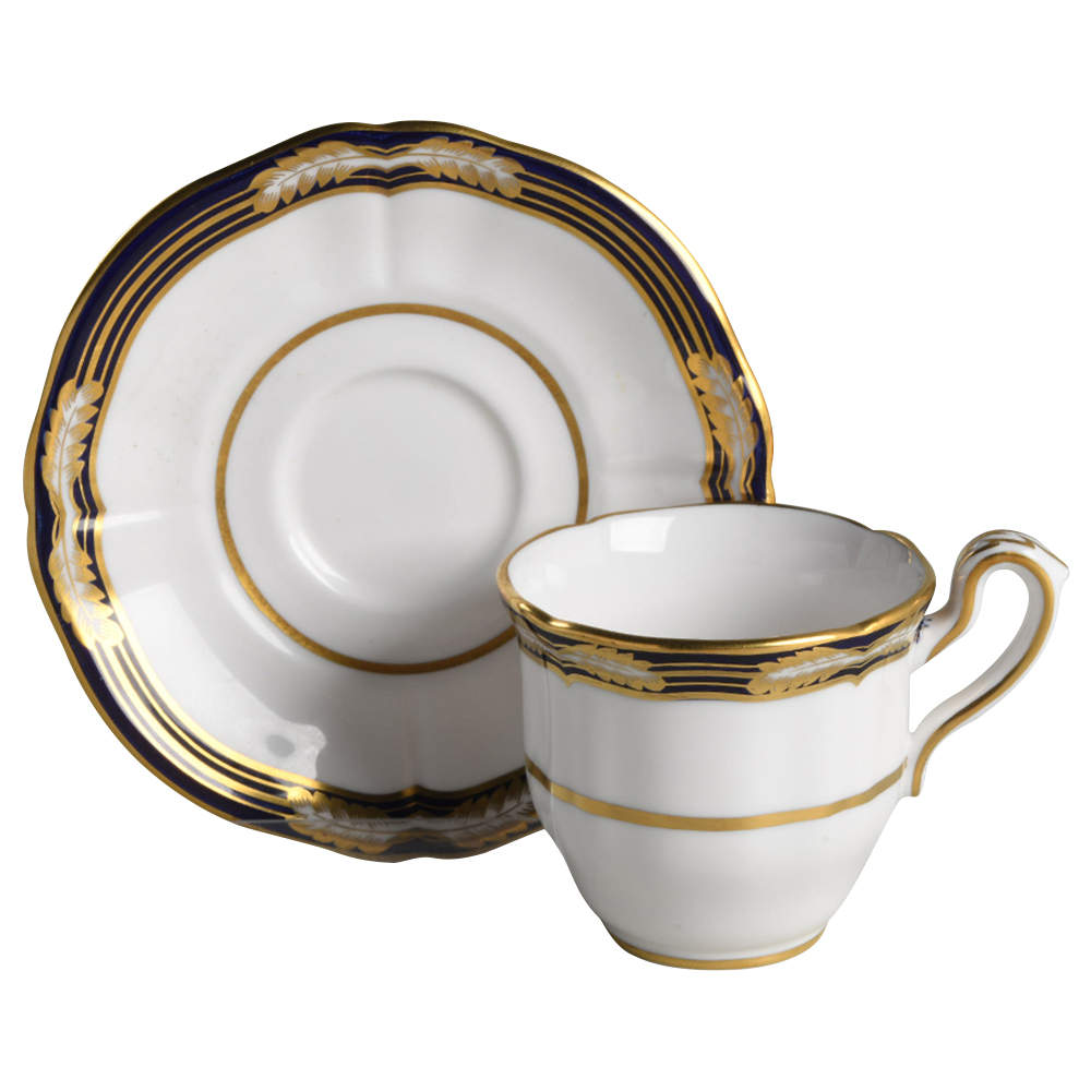 Chancellor Cobalt Blue Footed Demitasse Cup & Saucer Set by Spode-1