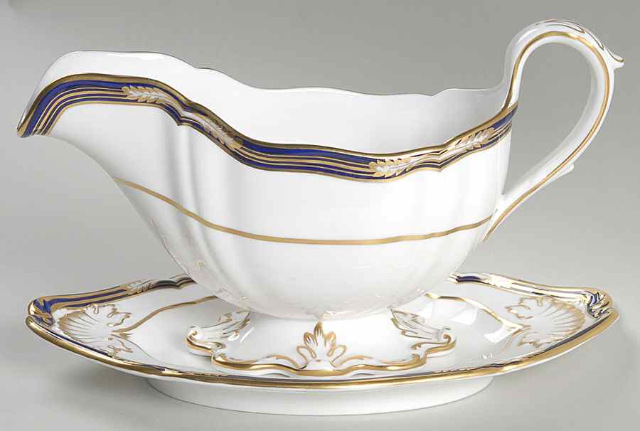 Chancellor Cobalt Blue Gravy Boat & Underplate by Spode-1