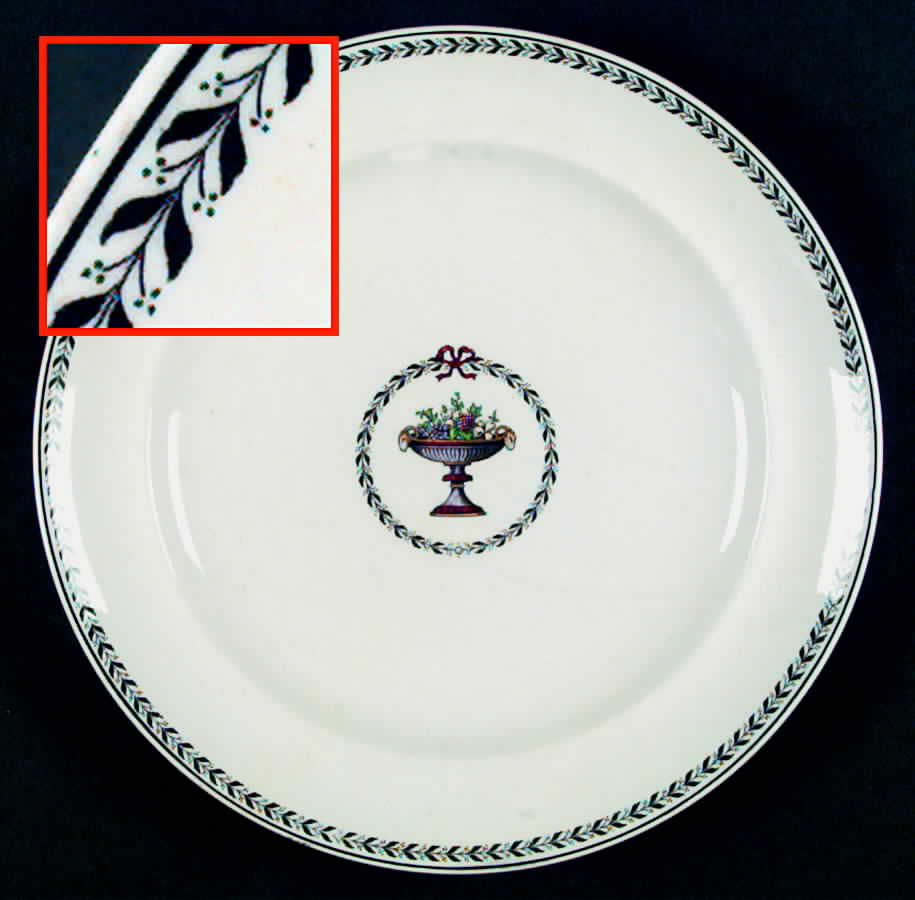 Chaplet (Black Trim) Dinner Plate by Spode-1