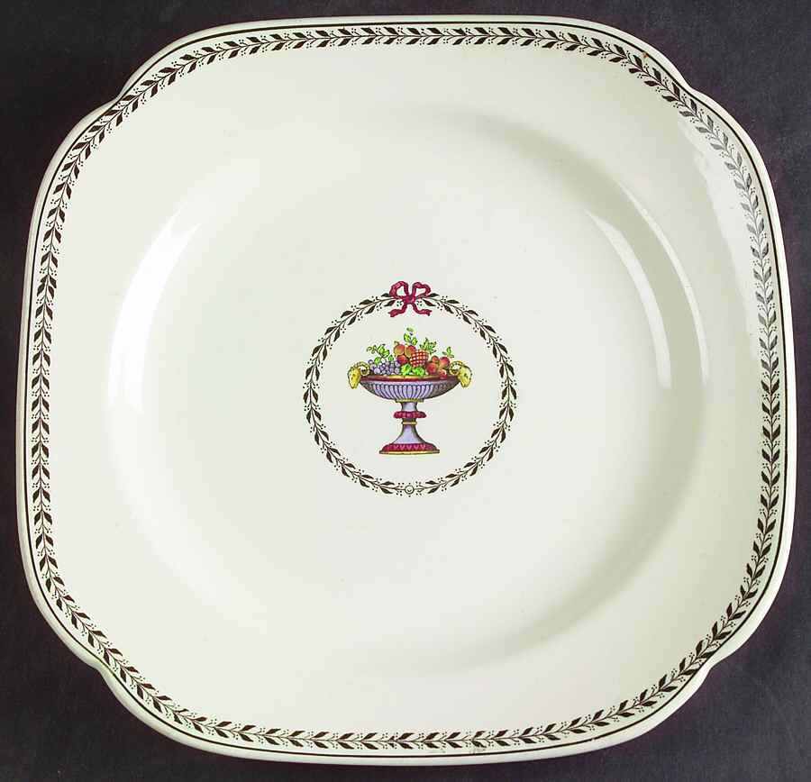 Chaplet (Black Trim) Square Luncheon Plate by Spode-1