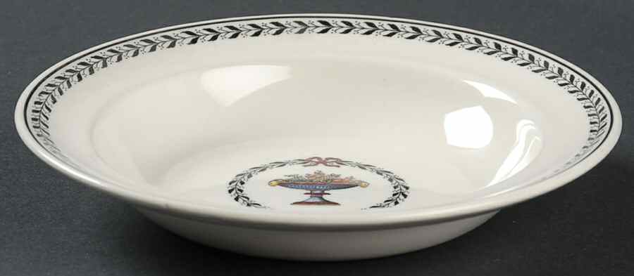 Chaplet (Black Trim) Rim Cereal Bowl by Spode-1