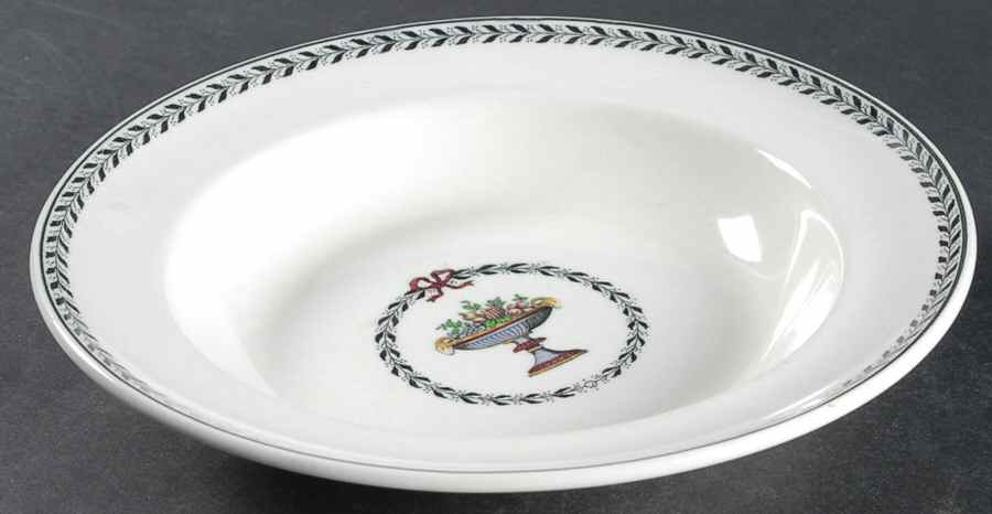 Chaplet (Black Trim) Rim Soup Bowl by Spode-1