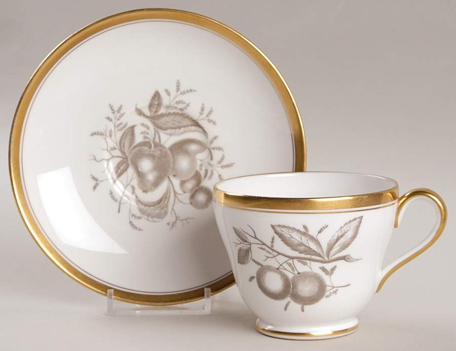 Chatham (Gold Trim) Footed Cup & Saucer Set by Spode-1