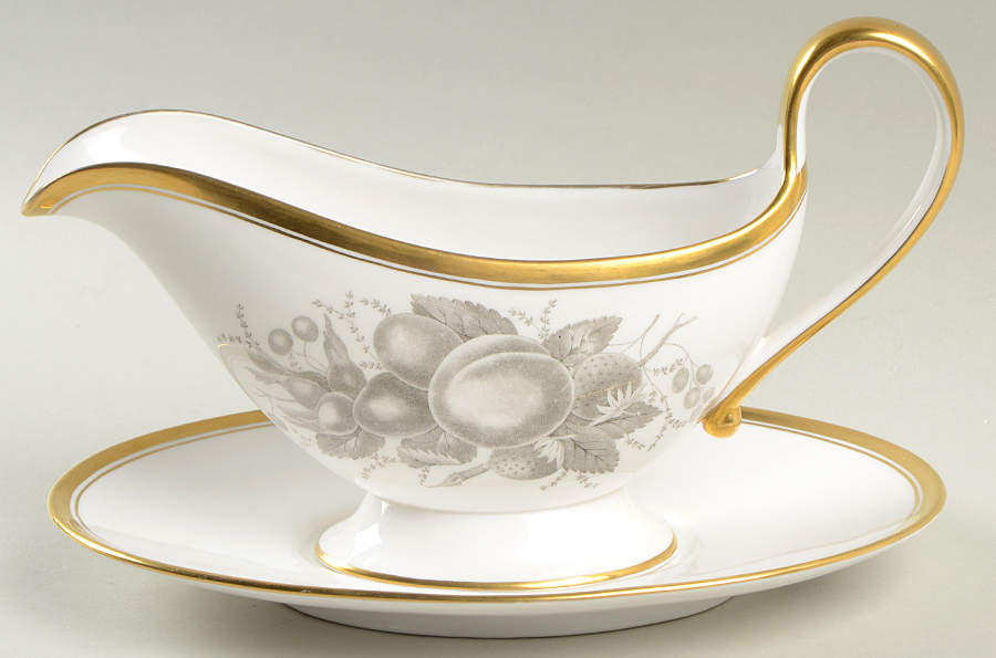 Chatham (Gold Trim) Gravy Boat & Underplate by Spode-1