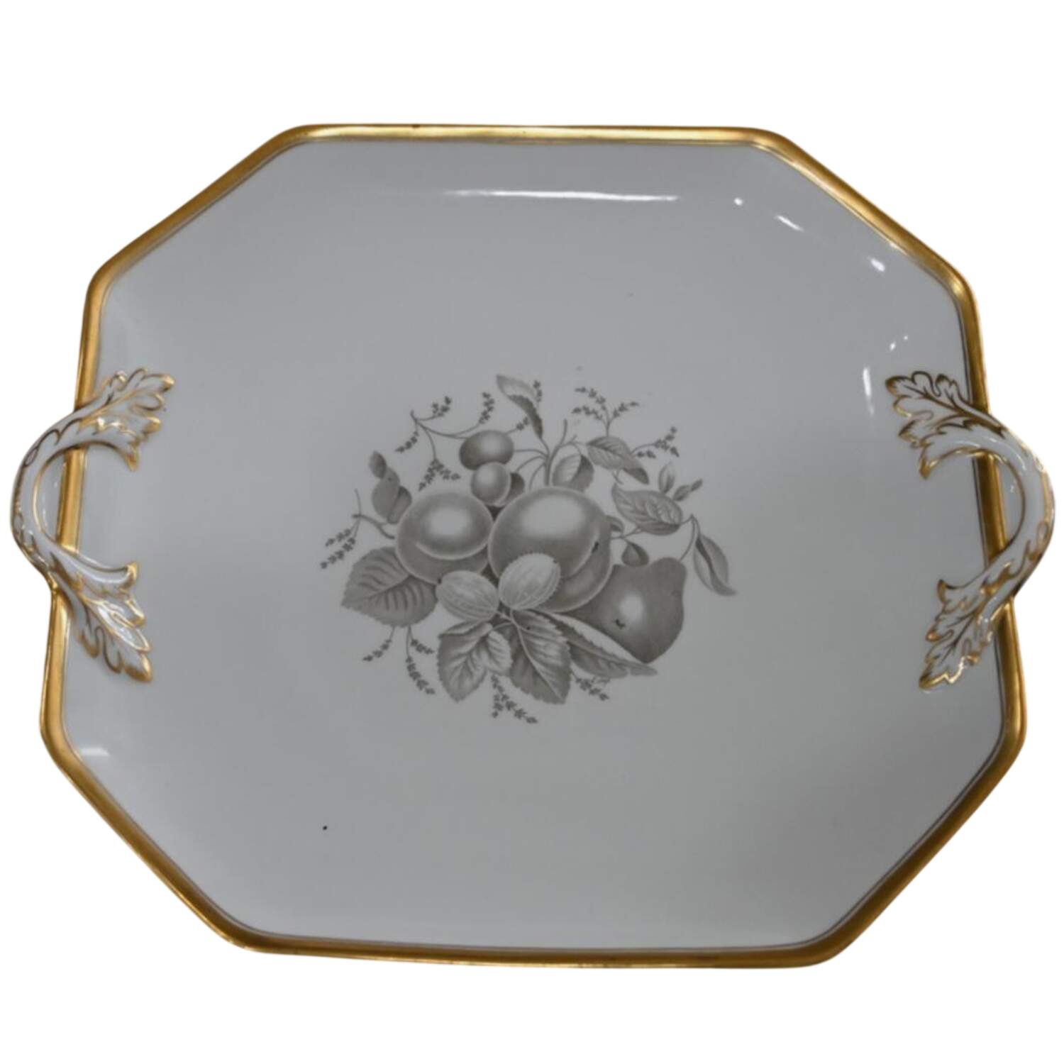Chatham (Gold Trim) Square Handled Cake Plate by Spode-1