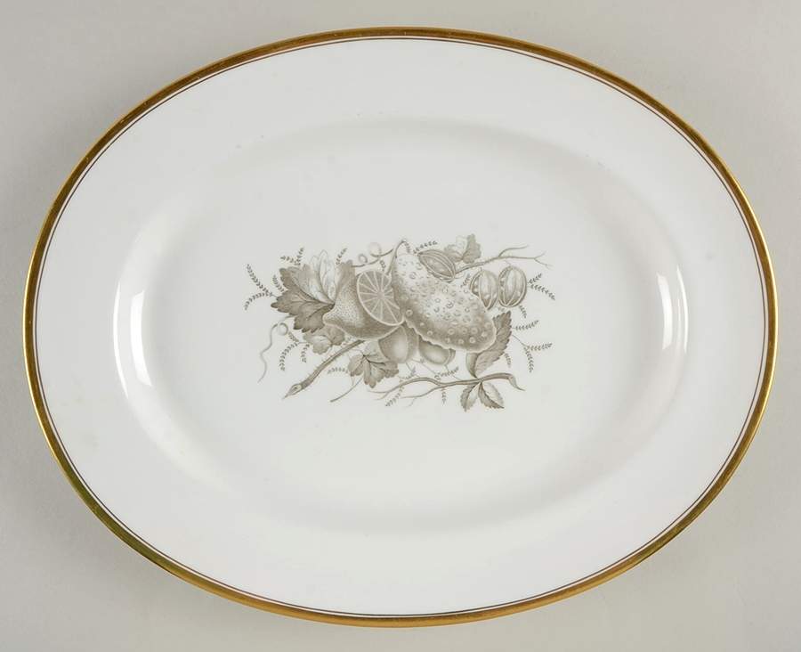 Chatham (Gold Trim) 12" Oval Serving Platter by Spode-1