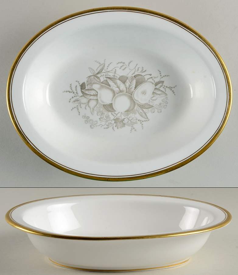 Chatham (Gold Trim) 9" Oval Vegetable Bowl by Spode-1