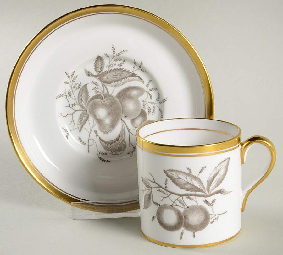 Chatham (Gold Trim) Flat Demitasse Cup & Saucer Set by Spode-1
