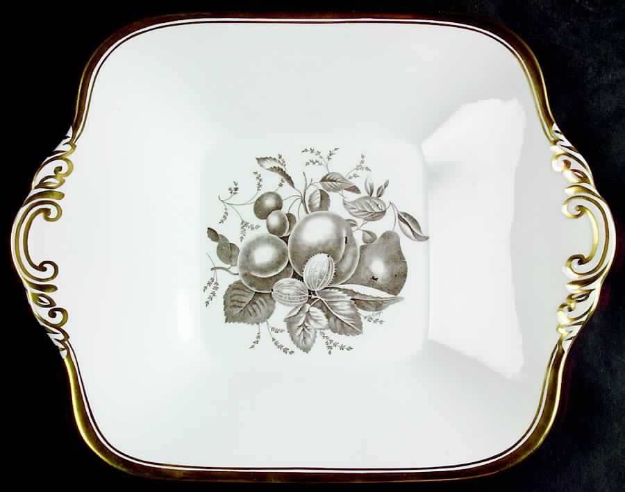 Chatham (Gold Trim) Square Handled Cake Plate by Spode-1
