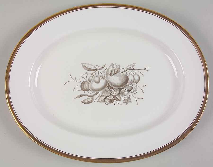 Chatham (Gold Trim) 13" Oval Serving Platter by Spode-1