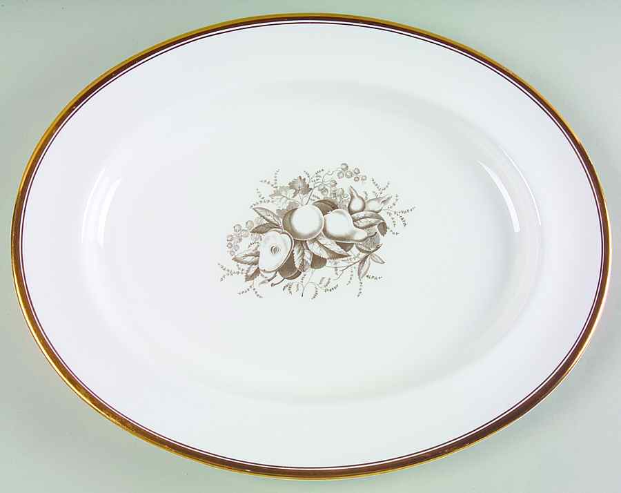 Chatham (Gold Trim) 15" Oval Serving Platter by Spode-1