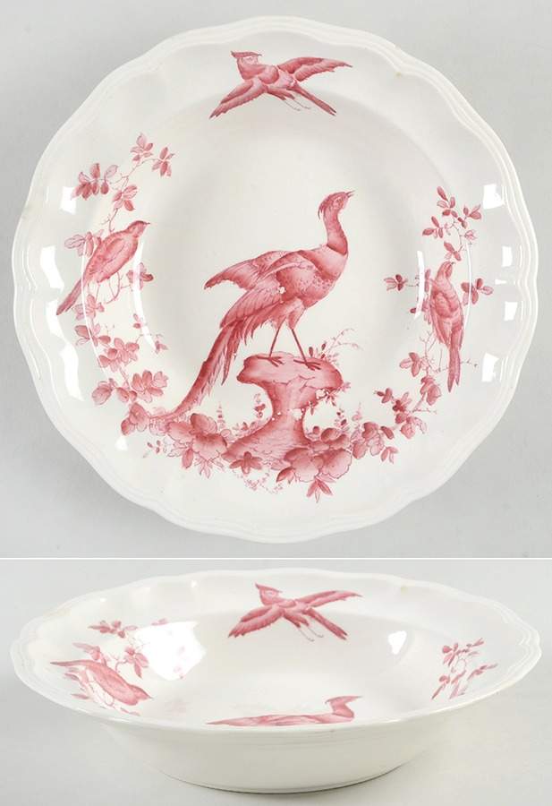 Chelsea Bird Red Rim Soup Bowl by Spode-1