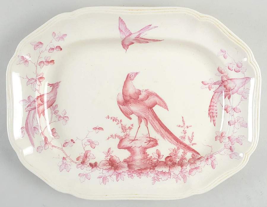 Chelsea Bird Red 12" Oval Serving Platter by Spode-1