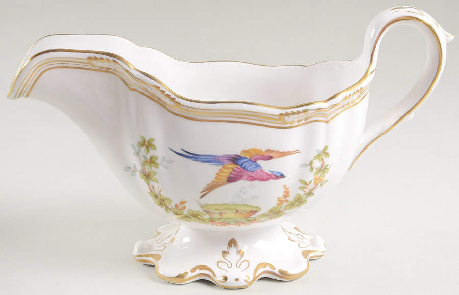 Chelsea Bird (No Raised Gold Dots) Gravy Boat by Spode-1