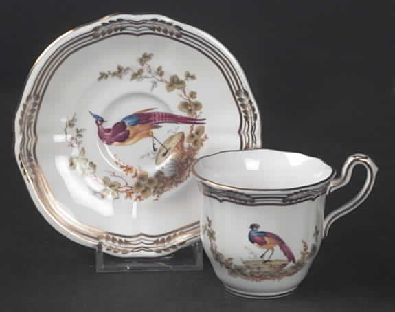 Chelsea Bird (No Raised Gold Dots) Flat Demitasse Cup & Saucer Set by Spode-1