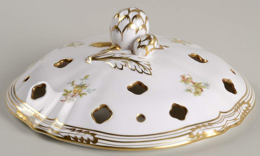 Chelsea Bird (No Raised Gold Dots) Pierced Lid for Large Footed Potpourri by Spode-1