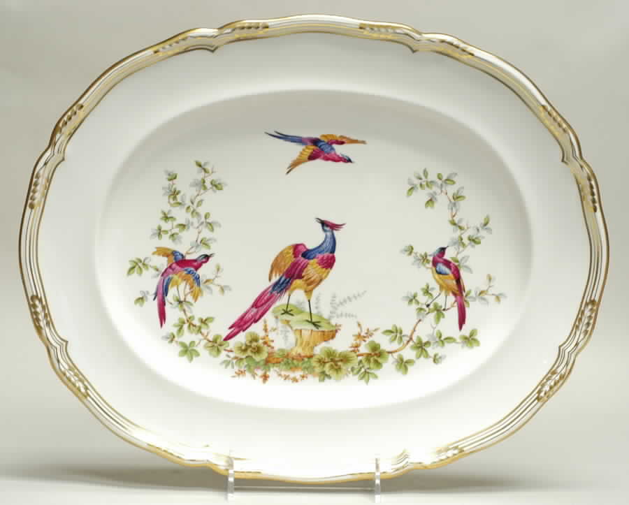 Chelsea Bird (No Raised Gold Dots) 14" Oval Serving Platter by Spode-1