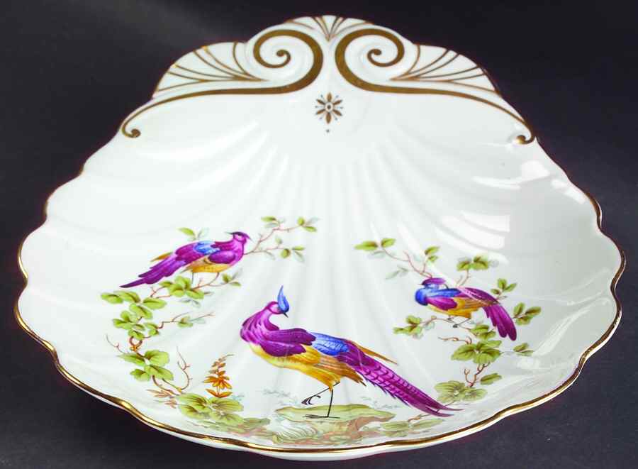 Chelsea Bird (No Raised Gold Dots) Shell Shaped Dish by Spode-1