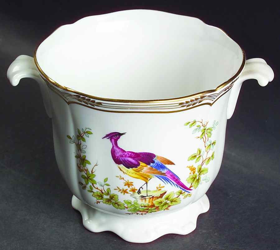 Chelsea Bird (No Raised Gold Dots) Small Cachepot by Spode-1