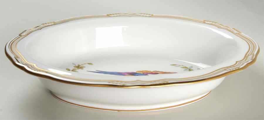 Chelsea Bird (No Raised Gold Dots) 9" Oval Vegetable Bowl by Spode-1