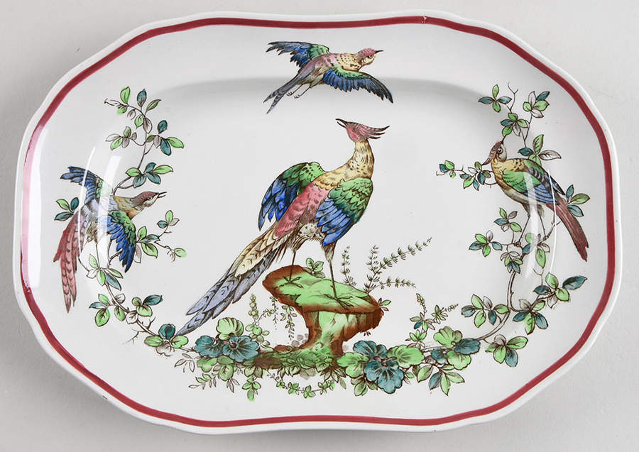 Chelsea Bird Black Bird 10" Oval Serving Platter by Spode-1