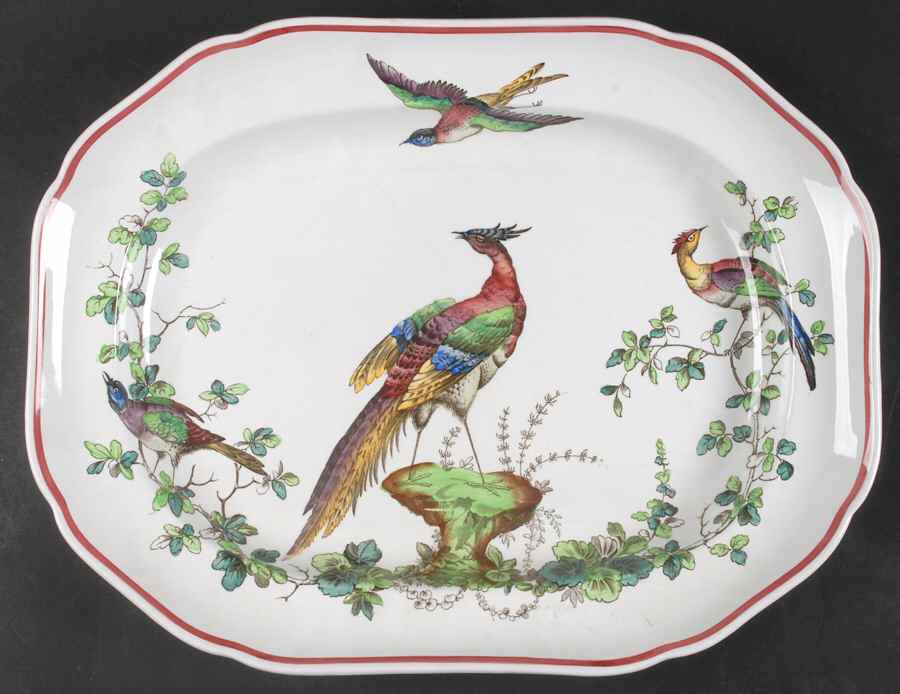 Chelsea Bird Black Bird 14" Oval Serving Platter by Spode-1