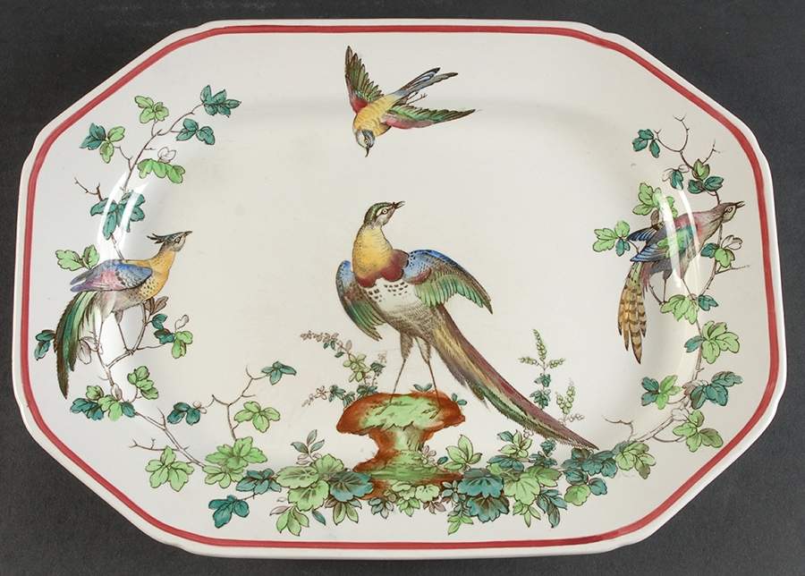 Chelsea Bird Black Bird 12" Oval Serving Platter by Spode-1