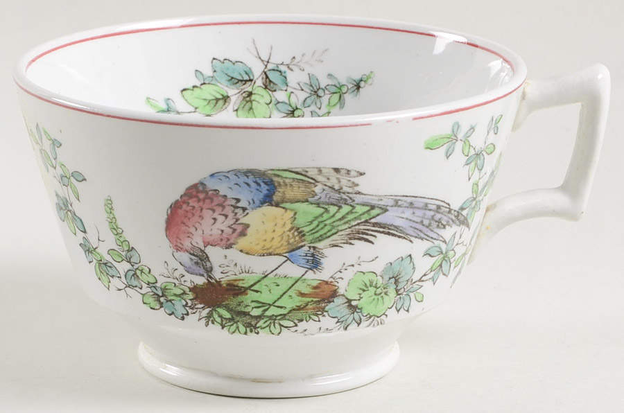 Chelsea Bird (Thin Red Line) Flat Cup by Spode-1