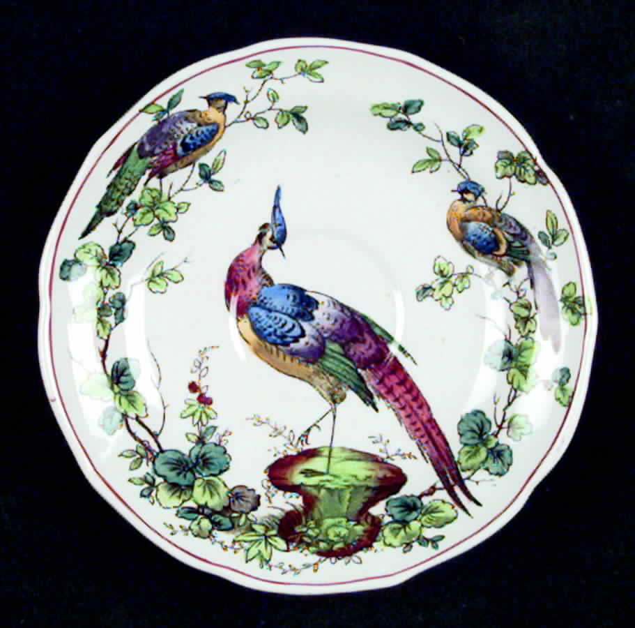 Chelsea Bird (Thin Red Line) Saucer by Spode-1