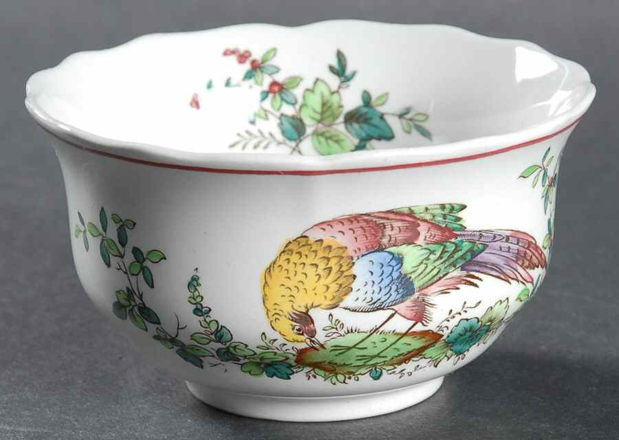 Chelsea Bird (Thin Red Line) Open Sugar Bowl by Spode-1