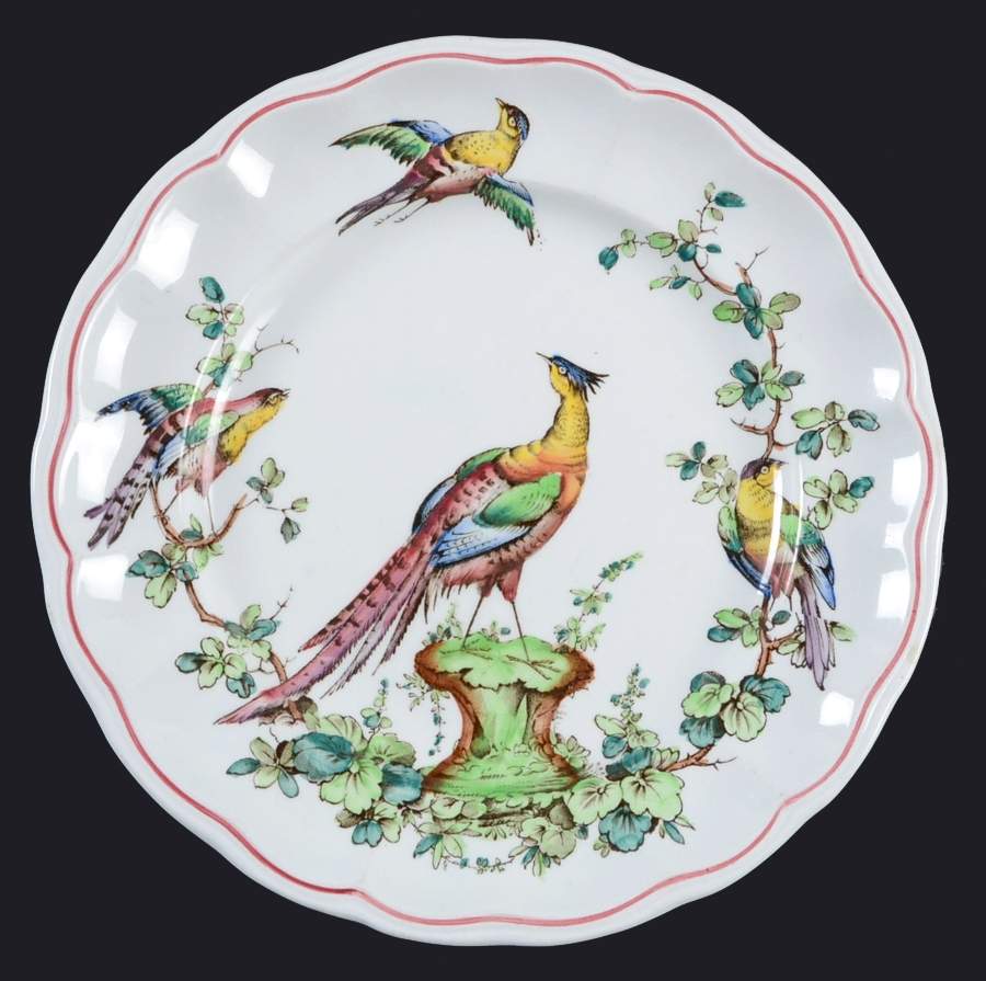 Chelsea Bird (Thin Red Line) Salad Plate by Spode-1