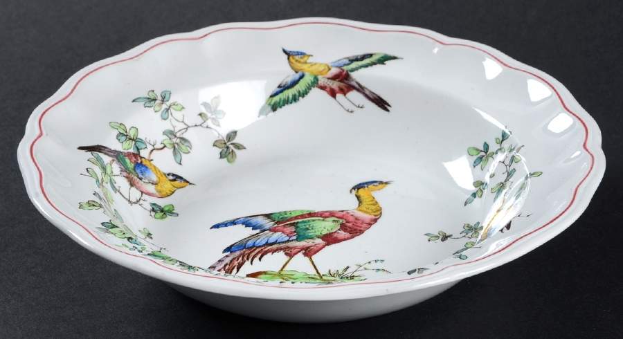 Chelsea Bird (Thin Red Line) Rim Soup Bowl by Spode-1