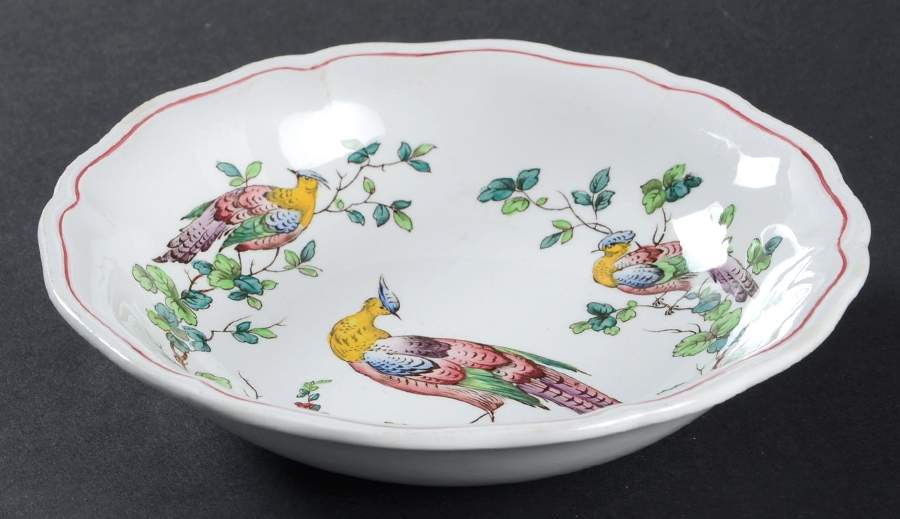 Chelsea Bird (Thin Red Line) Coupe Cereal Bowl by Spode-1