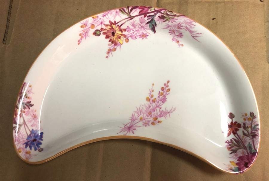 Chelsea Garden (Mustard Trim) Crescent Salad Plate by Spode-1
