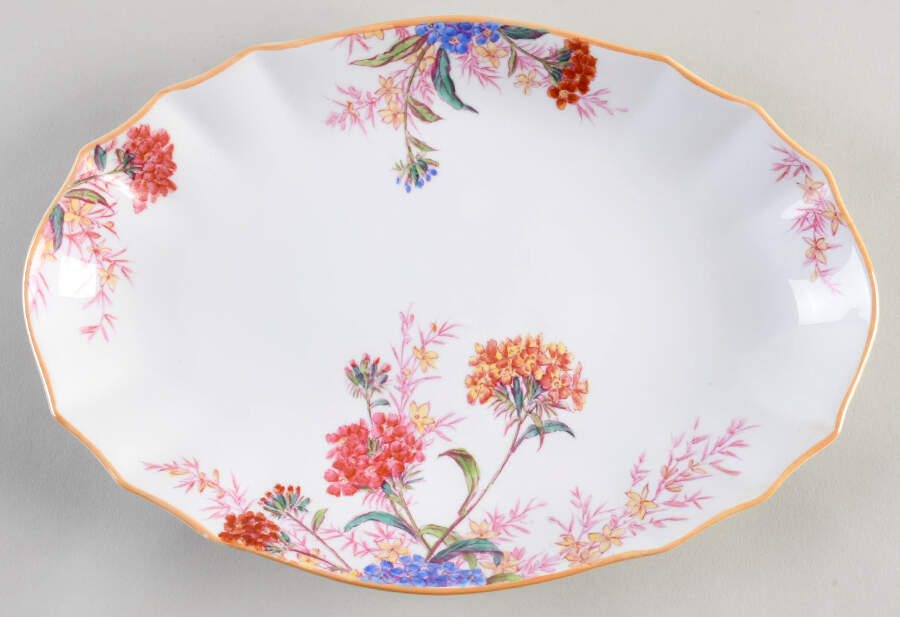 Chelsea Garden (Mustard Trim) 11" Oval Tray by Spode-1