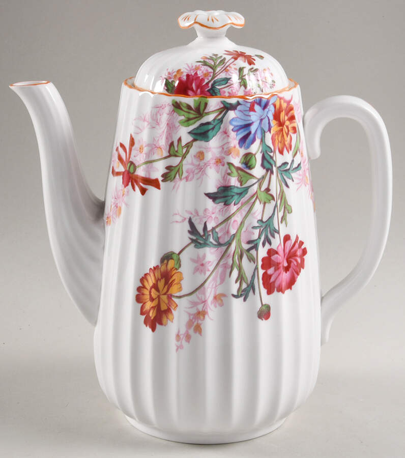 Chelsea Garden (Mustard Trim) Coffee Pot & Lid by Spode-1