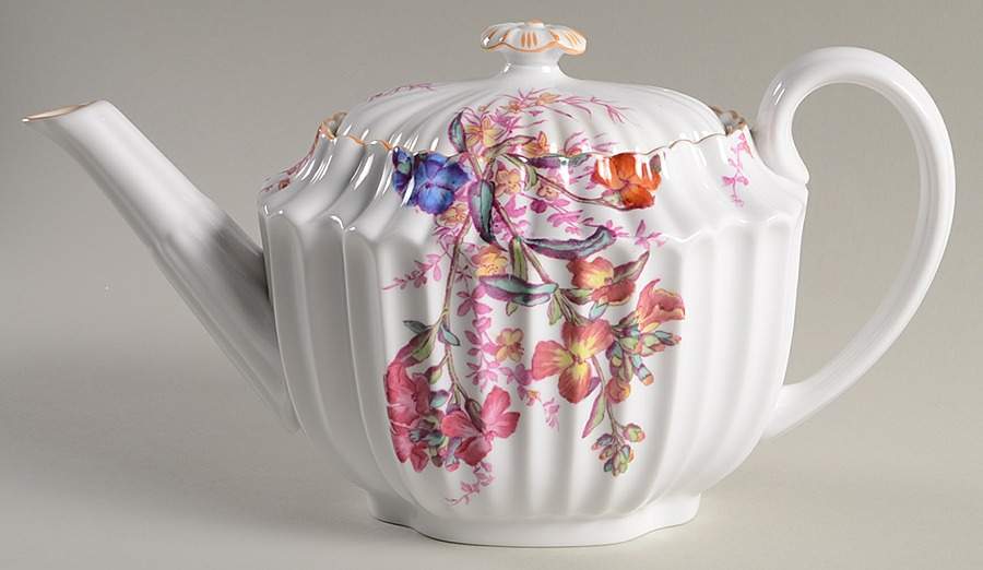 Chelsea Garden (Mustard Trim) Teapot & Lid by Spode-1
