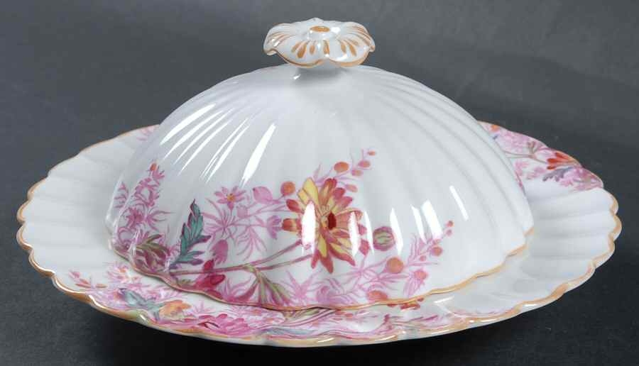 Chelsea Garden (Mustard Trim) Round Covered Butter by Spode-1