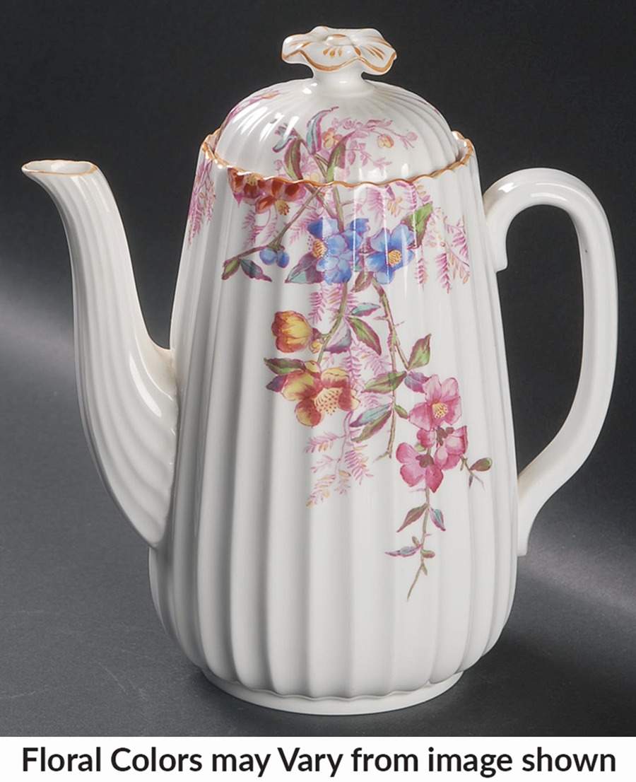 Chelsea Garden (Mustard Trim) Coffee Pot & Lid by Spode-1