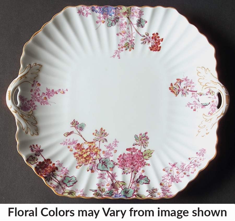 Chelsea Garden (Mustard Trim) Square Handled Cake Plate by Spode-1