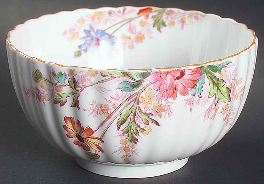 Chelsea Garden (Mustard Trim) Cranberry Bowl by Spode-1