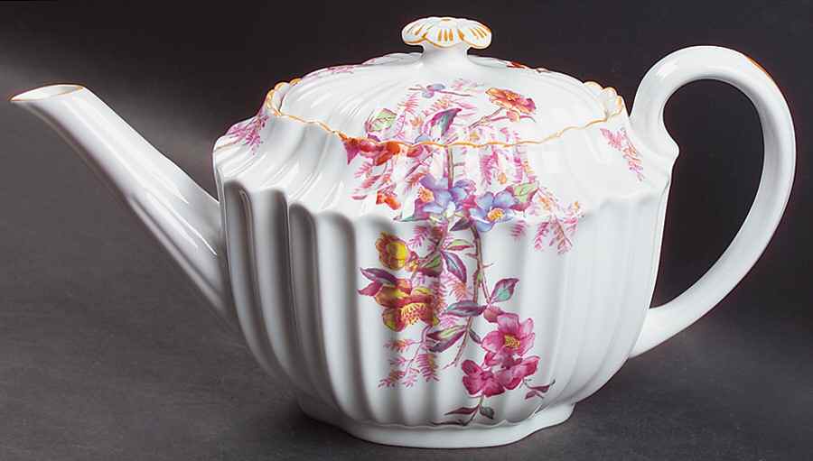 Chelsea Garden (Mustard Trim) Teapot & Lid by Spode-1