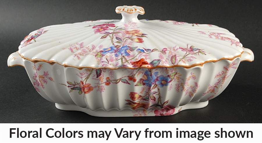 Chelsea Garden (Mustard Trim) Oval Covered Vegetable by Spode-1