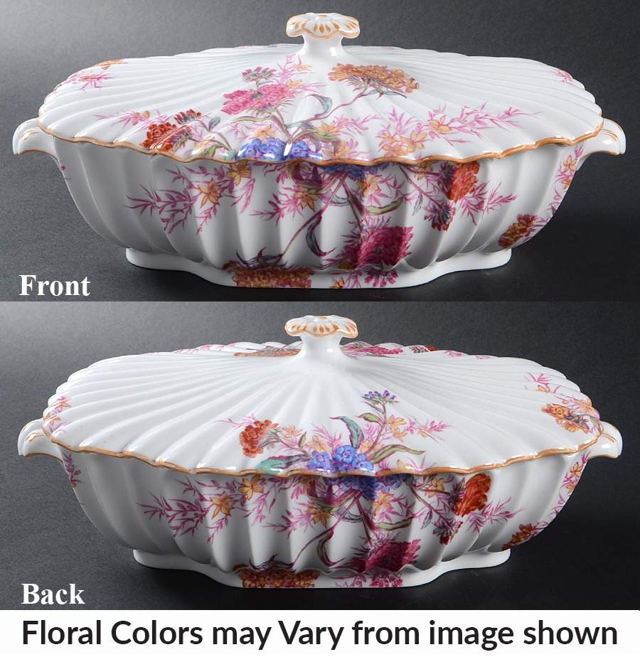 Chelsea Garden (Mustard Trim) Oval Covered Vegetable by Spode-1