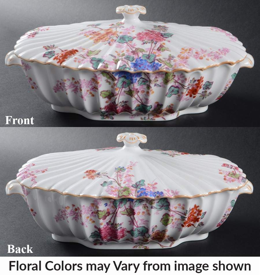 Chelsea Garden (Mustard Trim) Oval Covered Vegetable by Spode-1