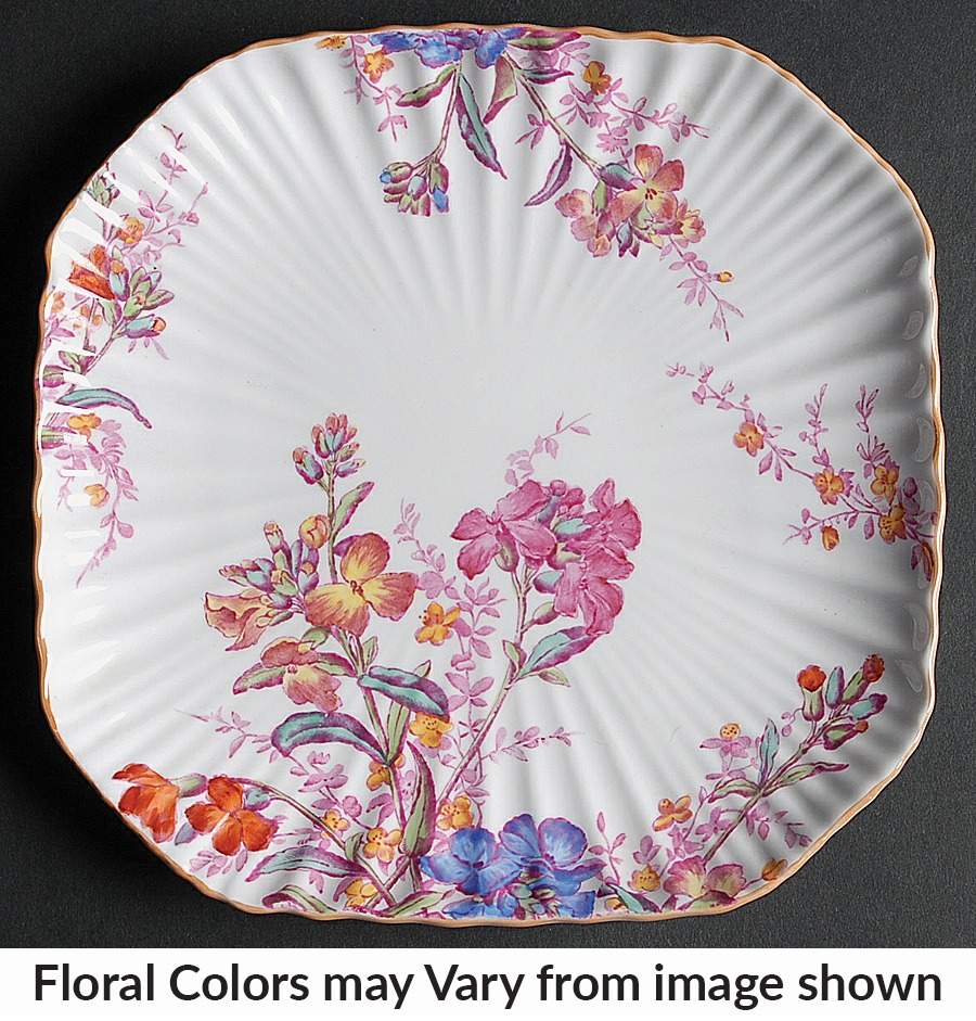 Chelsea Garden (Mustard Trim) Square Luncheon Plate by Spode-1