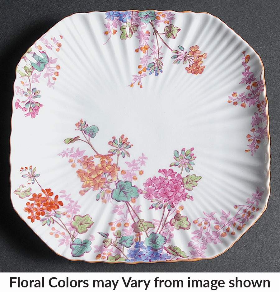 Chelsea Garden (Mustard Trim) Square Luncheon Plate by Spode-1