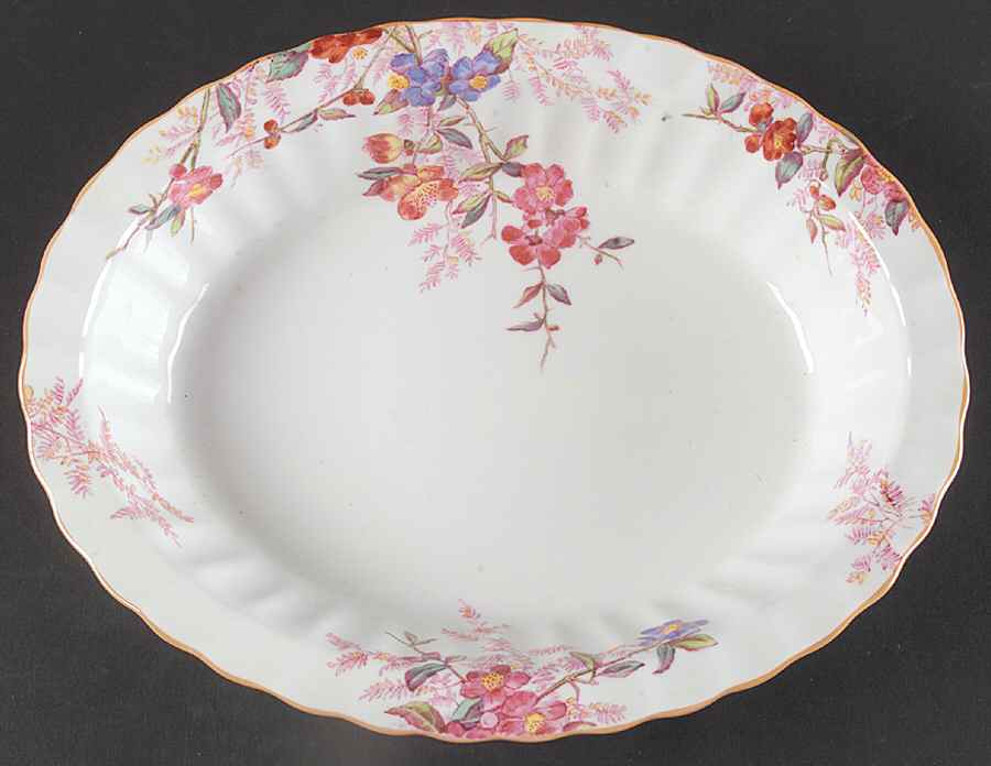 Chelsea Garden (Mustard Trim) 10" Oval Vegetable Bowl by Spode-1