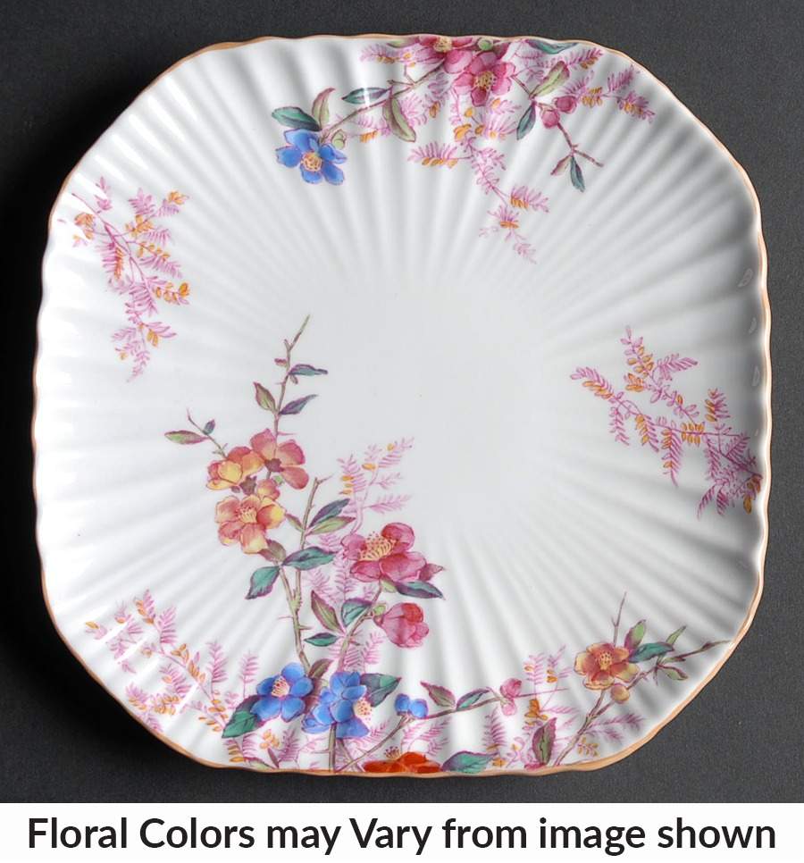 Chelsea Garden (Mustard Trim) Square Luncheon Plate by Spode-1