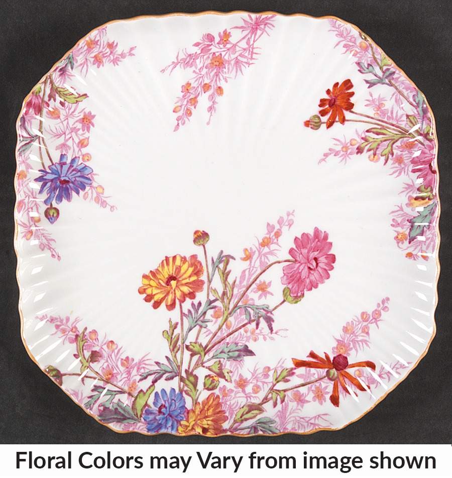 Chelsea Garden (Mustard Trim) Square Luncheon Plate by Spode-1